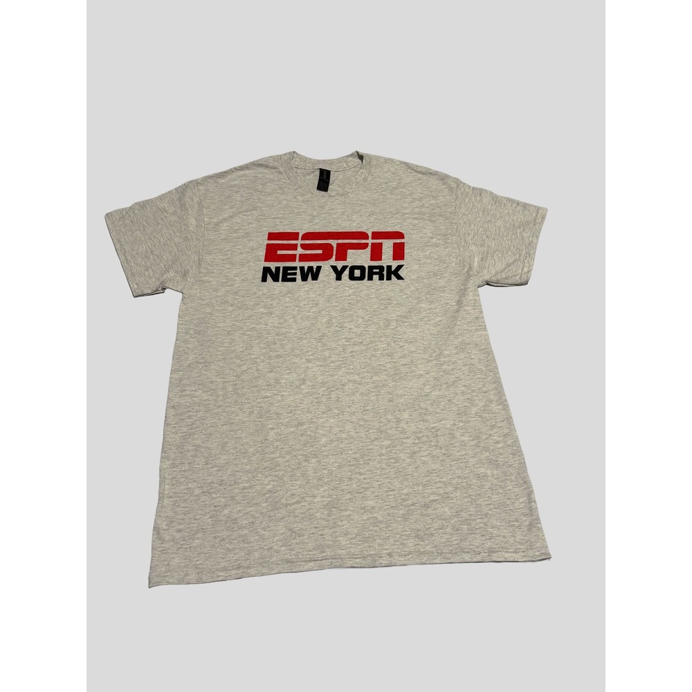 Gildan ESPN New York T-Shirt Mens Medium Gray Short Sleeve Heavy Cotton Tee